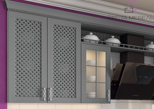 Серая матовая кухня Мантри